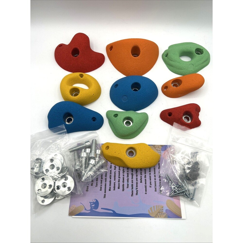 Slothside Rock Climbing Holds Set 10 Pack Resin Indoor/Outdoor Kids Adults NOB